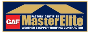 GAF Logo - Master Elite Gold Factory Certified - Weather Stopper Roofing Company