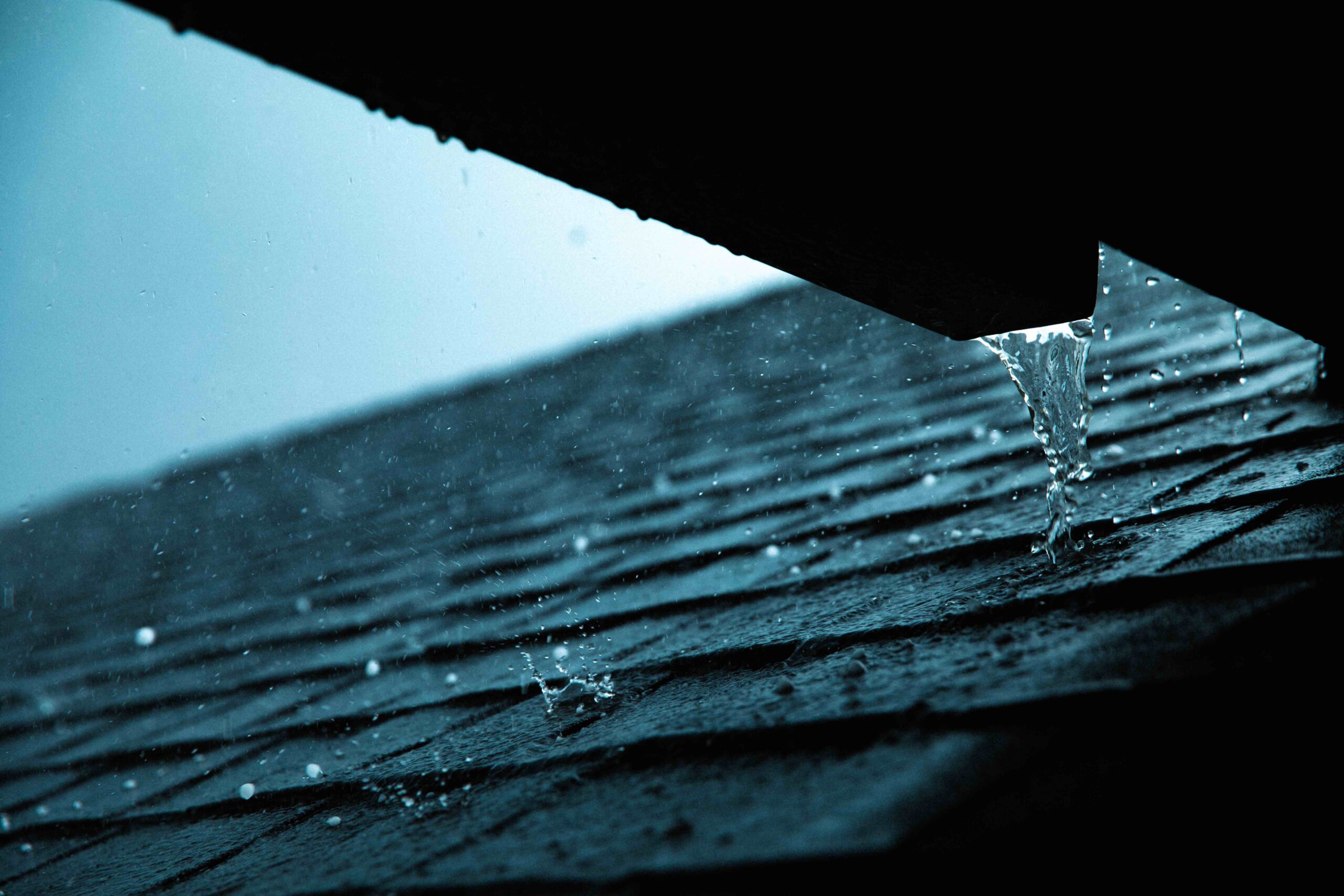 Roof during a rainstorm