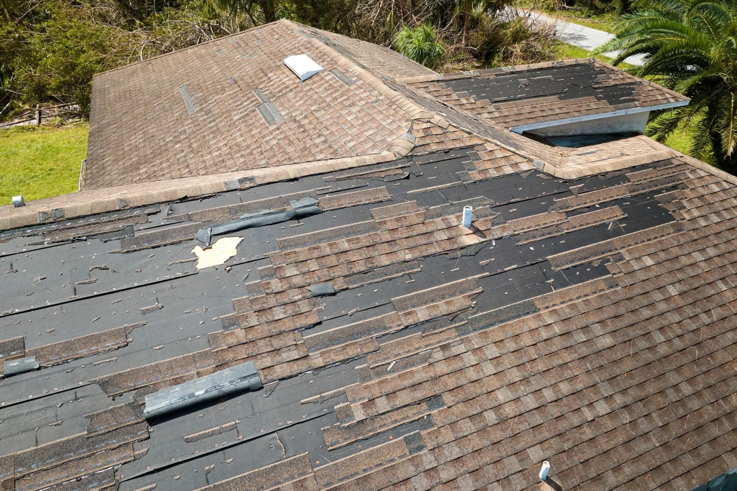 shingle roof with lot's of missing shingles